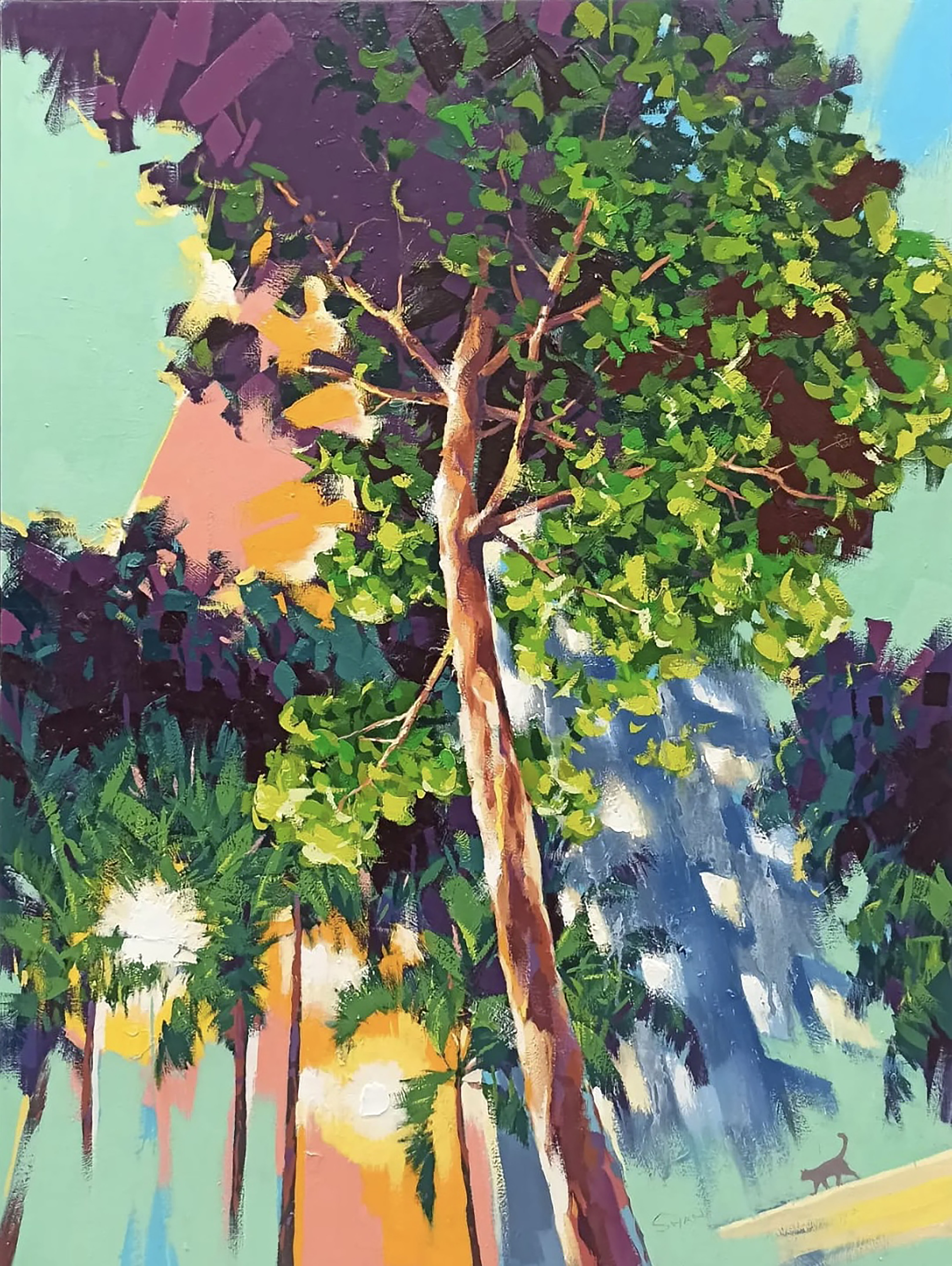 tree, nature, Home 02, Oil on canvas, painting, Yap Wen Shan